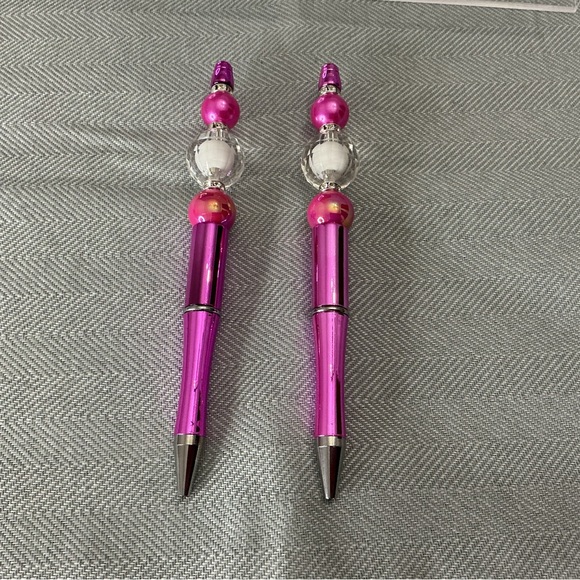 Handmade Other - Pink Beaded Handmade Pen